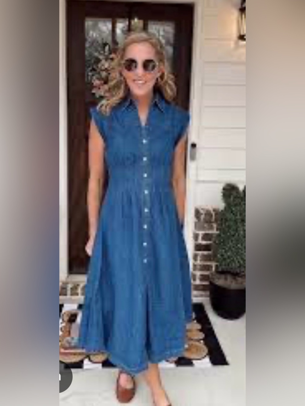 Veronica Beard Ruben Denim Midi Dress- Size 12